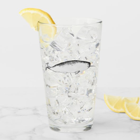Narhwal Unicorn Zee Illustratie Whale Lover Glas (Voorkant ijs)