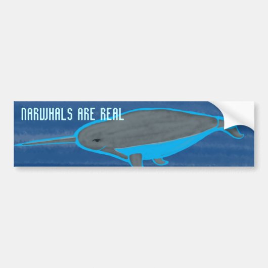 Narhwhals zijn echt bumpersticker (Voorkant)