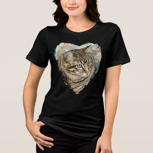 Nari- Een studie van mijn kat Tri-Blend Shirt (Voorkant)