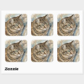 Nari- Een studie van mijn kat Vierkante Sticker (Vel)