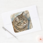 Nari- Een studie van mijn kat Vierkante Sticker (Envelop)