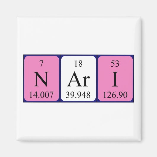 Nari periodiek table name magnet (Voorkant)