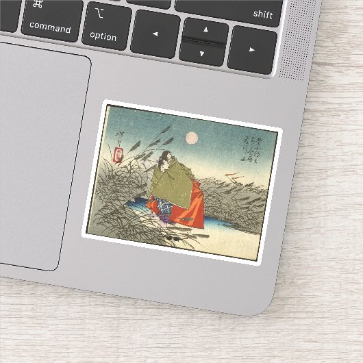 Narihira en Nijo geen Tsubone aan de Fuji Sticker (Detail)