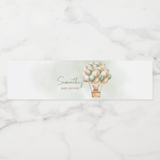 Narly Wachten Groene Hete Luchtballon Waterfles Etiket (Enkel label)