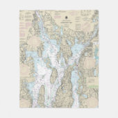 Narragansett Bay nautische kaart 13221 Fleece Deken (Voorkant)