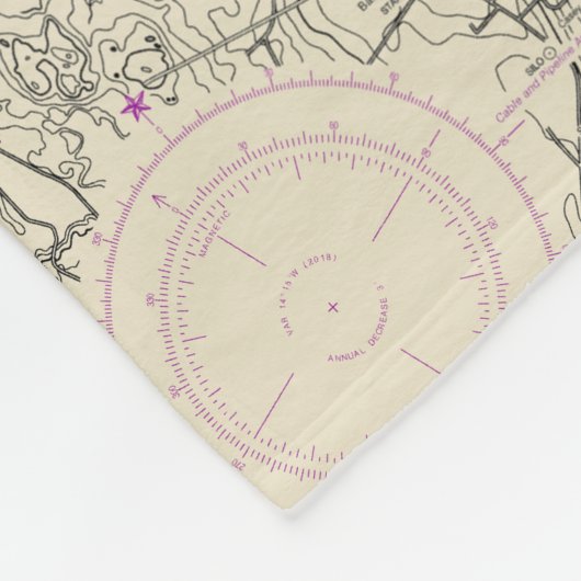 Narragansett Bay nautische kaart 13221 Fleece Deken (Hoek)