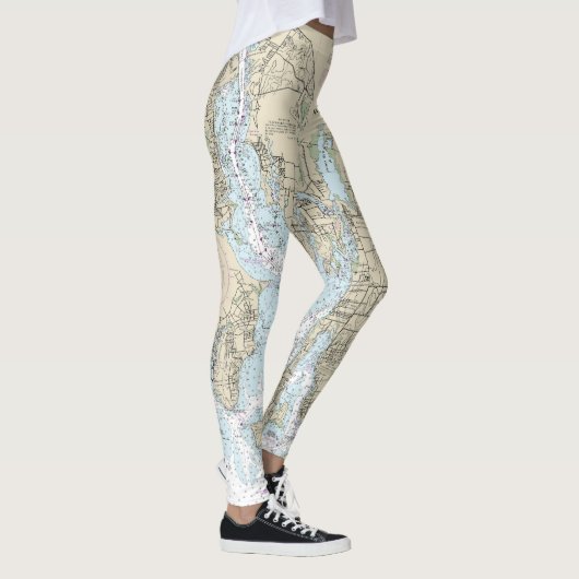 Narragansett Bay nautische kaart 13221 Leggings (Rechts)