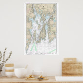 Narragansett Bay nautische kaart 13221 Poster (Keuken)