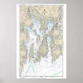 Narragansett Bay nautische kaart 13221 Poster (Voorkant)