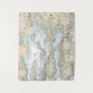 Narragansett Bay nautische kaart 13221 Wandkleed