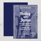 Narragansett Bay Newport  kaart bruiloft uitnodige (Voorkant / Achterkant)