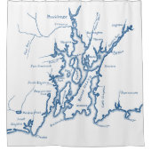Narragansett Bay Rhode Island Map Showgordijn Douchegordijn (Voorkant)
