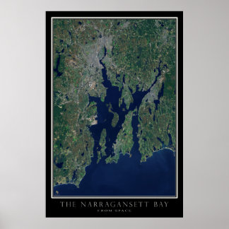 Narragansett Bay Satellite Poster Map