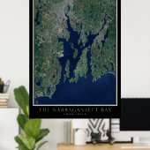 Narragansett Bay Satellite Poster Map (Thuiskantoor)