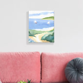 Narragansett Bay | Zeilboot Kust RI Aquarel Canvas Afdruk (Insitu (Woonkamer))