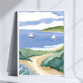 Narragansett Bay | Zeilboot Kust RI Aquarel Poster
