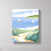 Narragansett Bay | Zeilboot Kust RI Waterverf Canvas Afdruk (Voorkant)