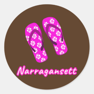 Narragansett Beach Hawaiian roze flap Ronde Sticker