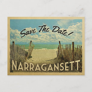 Narragansett Beach Save the Date Nautical Aankondigingskaart