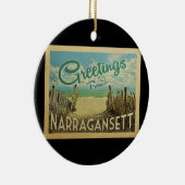Narragansett Beach Vintage Travel Keramisch Ornament (Rechts)
