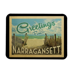 Narragansett Beach Vintage Travel Magneet