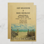 Narragansett Beach Vintage Wedding Invitation Kaart (Voorkant / Achterkant)