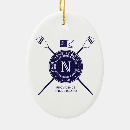 Narragansett Boat Club Tree Ornament (Achterkant)