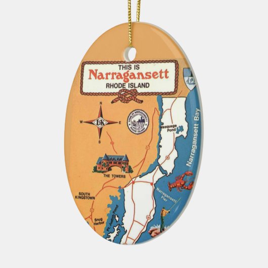 Narragansett Rhode Island Keramisch Ornament (Links)