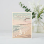 Narragansett, Rhode Island – Kustgolven Briefkaart (Staand voorkant)