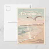 Narragansett, Rhode Island – Kustgolven Briefkaart (Voorkant / Achterkant)