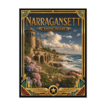 Narragansett Rhode Island Vintage Art Deco Gouden