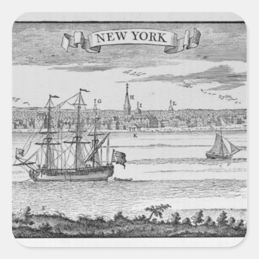 Narrative and Critical History of America" Vierkante Sticker (Voorkant)