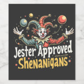 Narren goedgekeurde Schelmenstreek Circus Clown  Wijn Etiket (Enkel label)