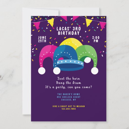 Narrenhoed Uitnodiging (Voorkant)