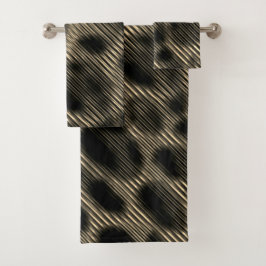 Narrow beige strepen en vreemde donkere cirkels bad handdoek