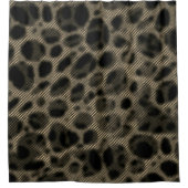 Narrow beige strepen en vreemde donkere cirkels douchegordijn (Voorkant)