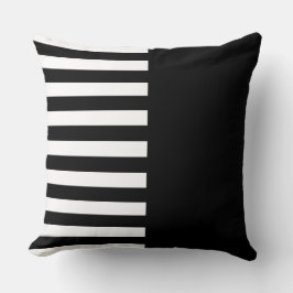 Narrow Black and White Stripes Pattern Throw Pillo Kussen