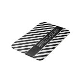 Narrow Black en White Stripes Pattern Badmat (Gekanteld)