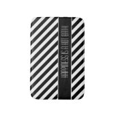Narrow Black en White Stripes Pattern Badmat (Voorkant Verticaal)