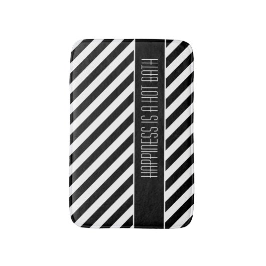 Narrow Black en White Stripes Pattern Badmat (Voorkant Verticaal)