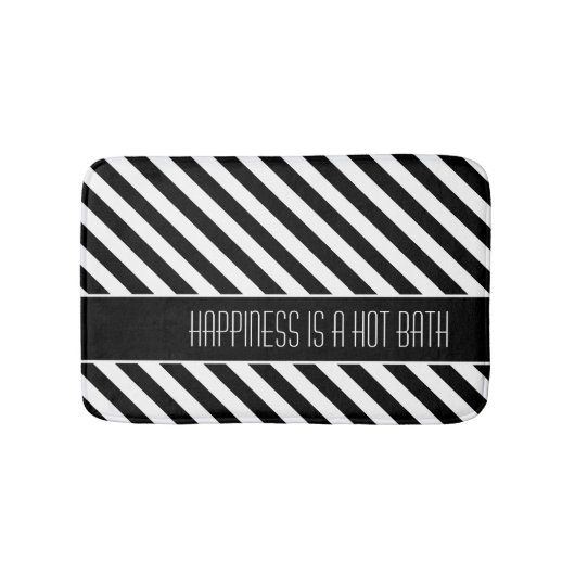 Narrow Black en White Stripes Pattern Badmat (Voorkant)