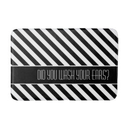 Narrow Black en White Stripes Pattern Badmat