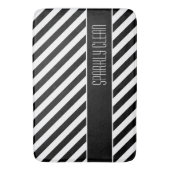 Narrow Black en White Stripes Pattern Badmat (Voorkant Verticaal)