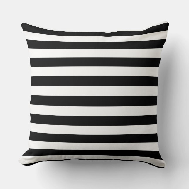 Narrow Black en White Stripes Pattern Kussen (Voorkant)