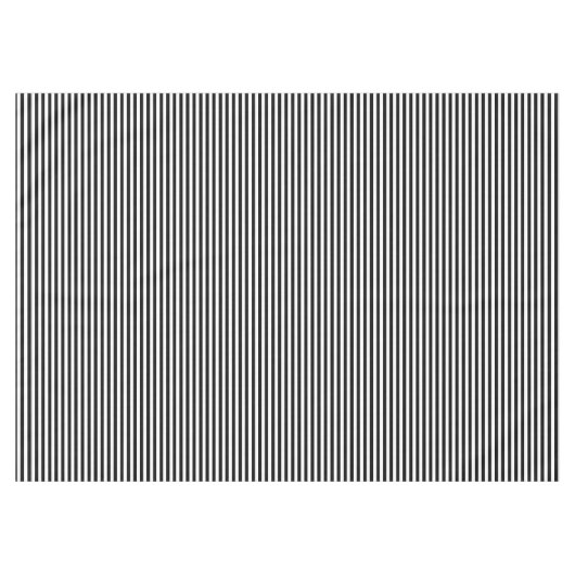 Narrow Black en White Stripes Pattern Tafelkleed (Voorkant (Horizontaal))