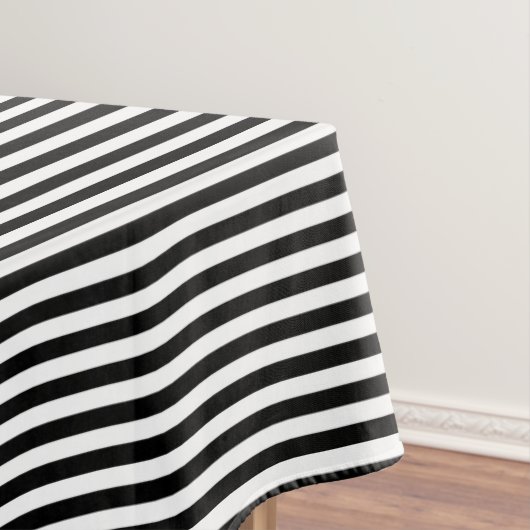 Narrow Black en White Stripes Pattern Tafelkleed (Voorbeeld)