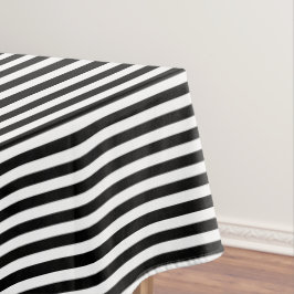Narrow Black en White Stripes Pattern Tafelkleed