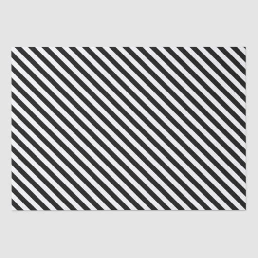 Narrow Black en White Stripes Pattern Tissuepapier (Voorkant)
