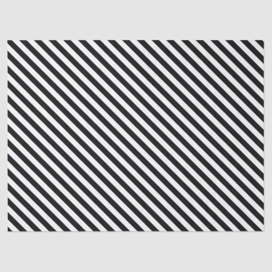 Narrow Black en White Stripes Pattern Tissuepapier (Voorkant)