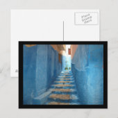Narrow Blue Stairway in Marokko Briefkaart (Voorkant / Achterkant)